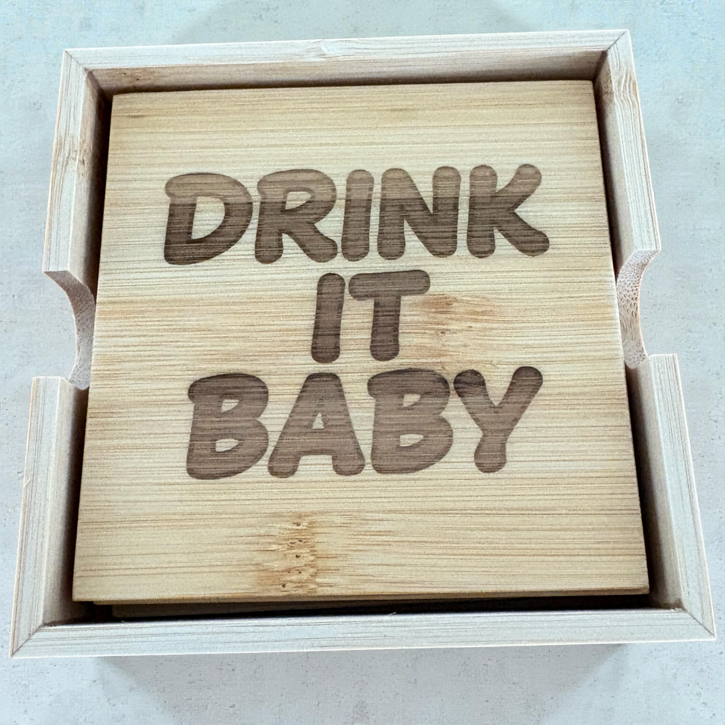 Partycrasher Bambus-Untersetzer-Set