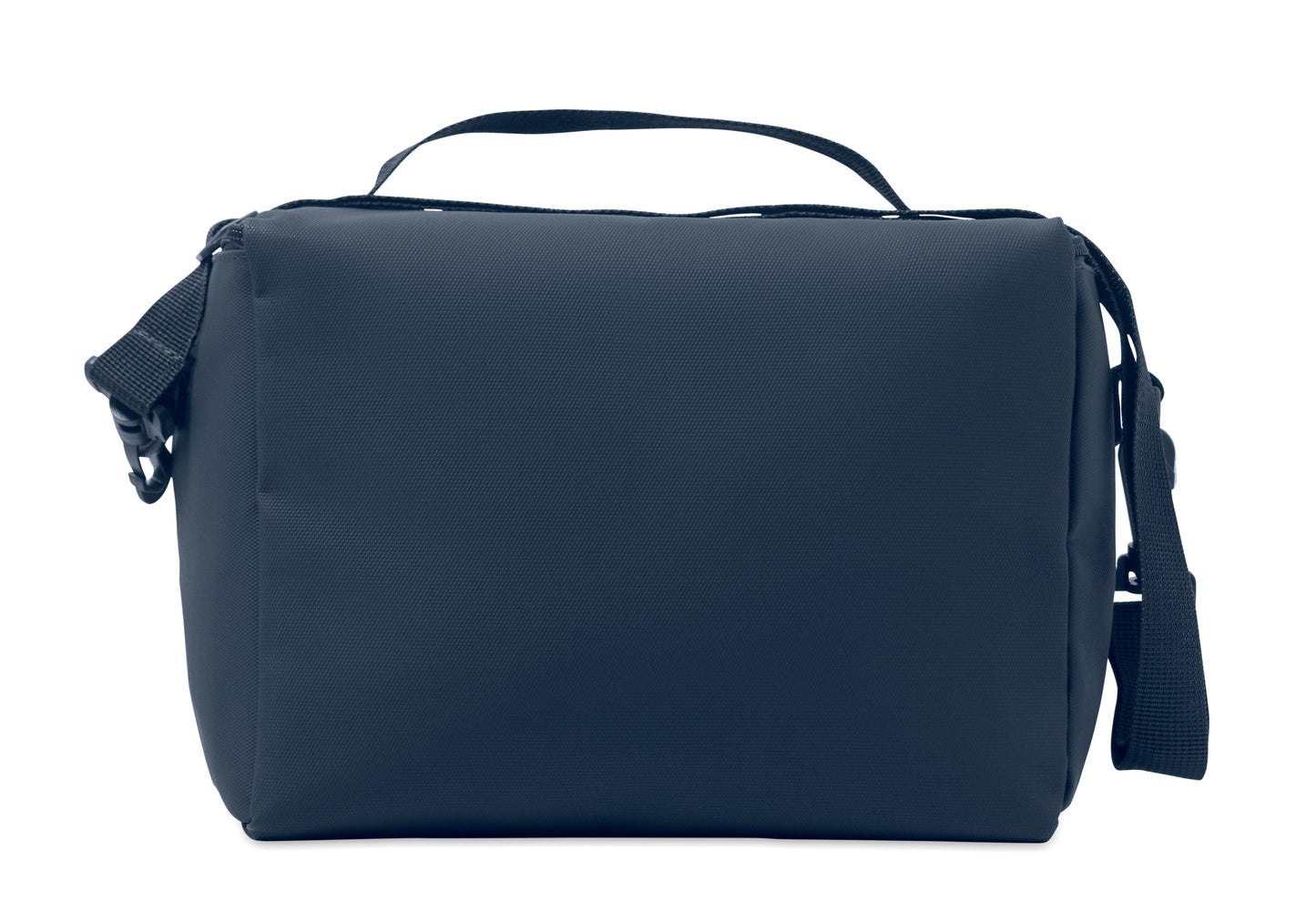 Kühltasche aus PU mit RPET Polyester-Futter 100g/m². Eine Fronttasche Griff und Schultergurt.