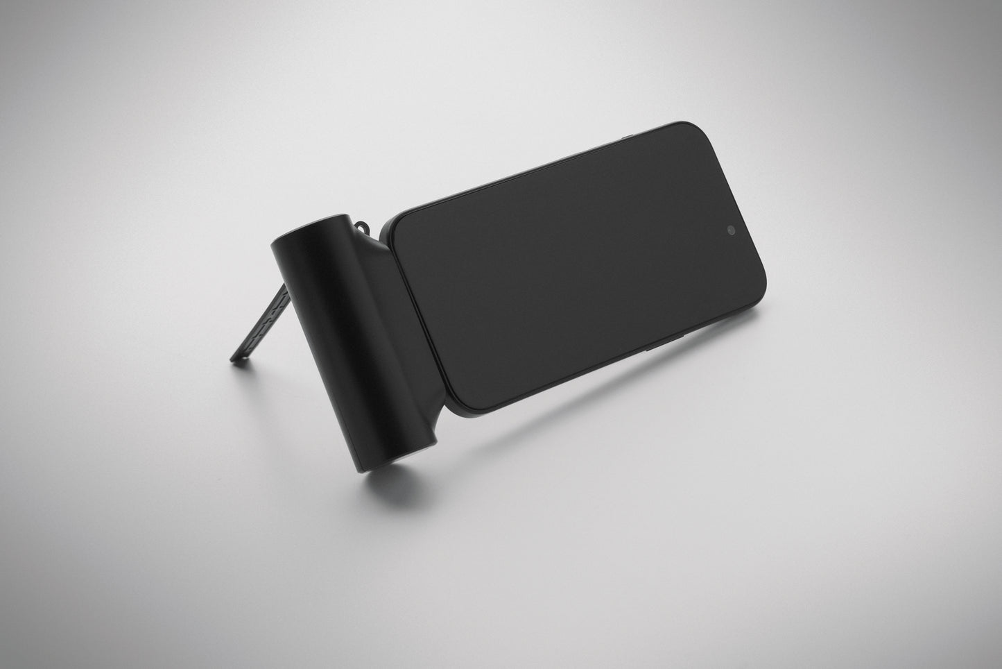 Powerbank 5000 mAh im Gehäuse aus ABS. Mit Smartphone-Halter. Typ-C-Eingang/Ausgang und 20W