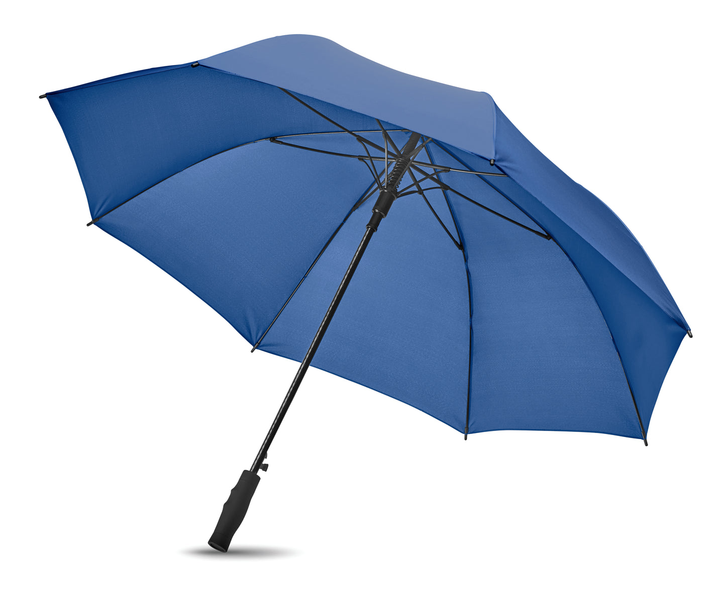 27'' Regenschirm aus 190T Pongee. Windbeständig. Stock und Stangen aus Fiberglas. Schwarze