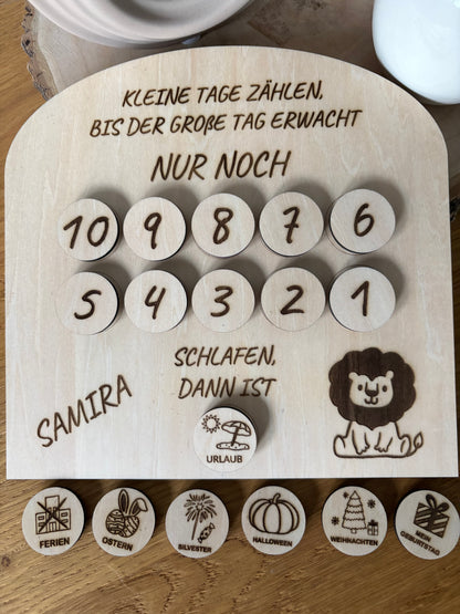 Countdown-Holz für Kinder