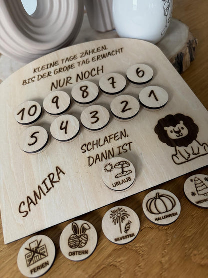 Countdown-Holz für Kinder