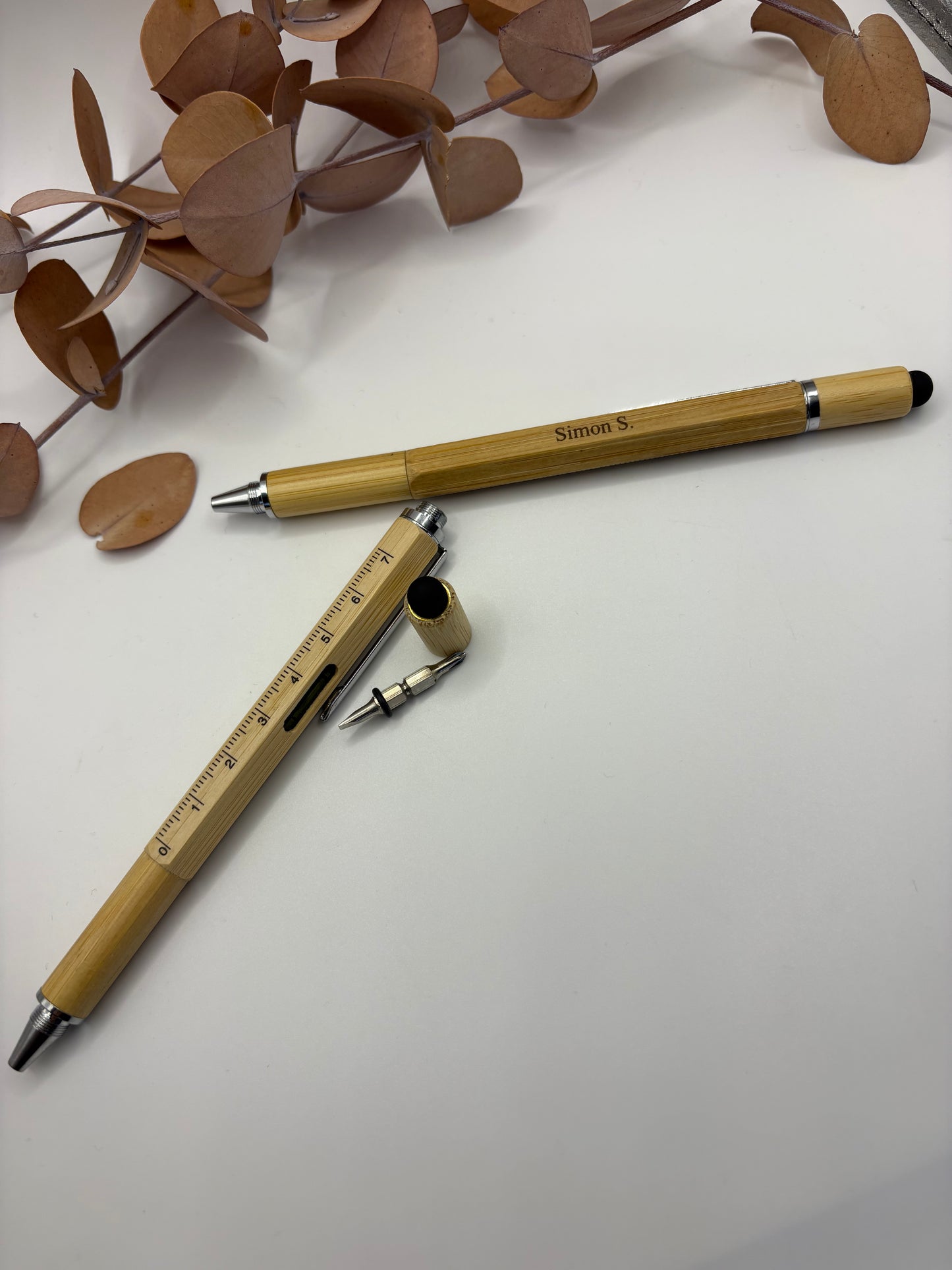 Multitool Bambus Stift mit Gravur