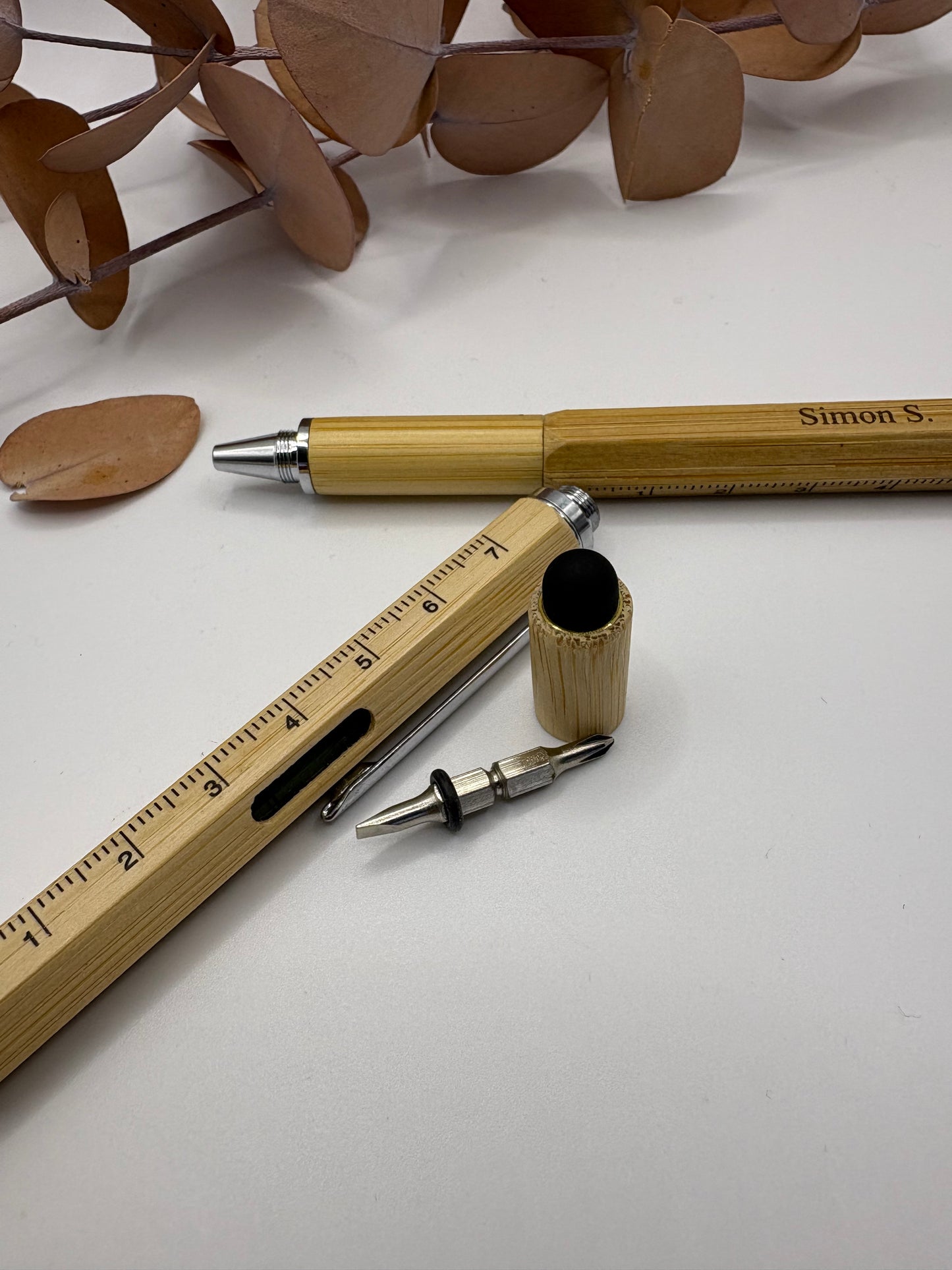 Multitool Bambus Stift mit Gravur