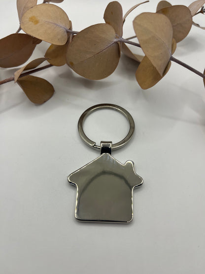 Einzigartiger Personalisierter Bambus Haus Schlüsselanhänger