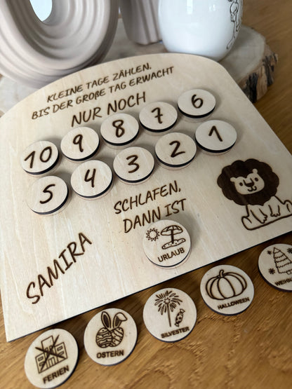 Countdown-Holz für Kinder