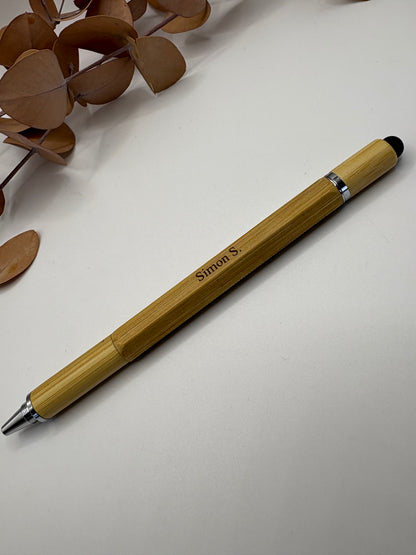 Multitool Bambus Stift mit Gravur