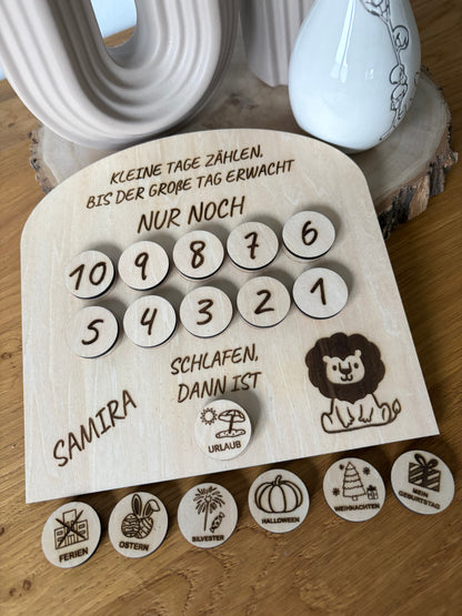 Countdown-Holz für Kinder