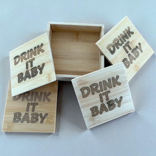 Partycrasher Bambus-Untersetzer-Set