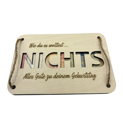 Geschenkkarte "NICHTS"