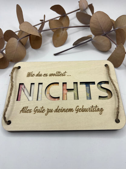 Geschenkkarte "NICHTS"
