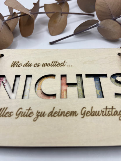 Geschenkkarte "NICHTS"
