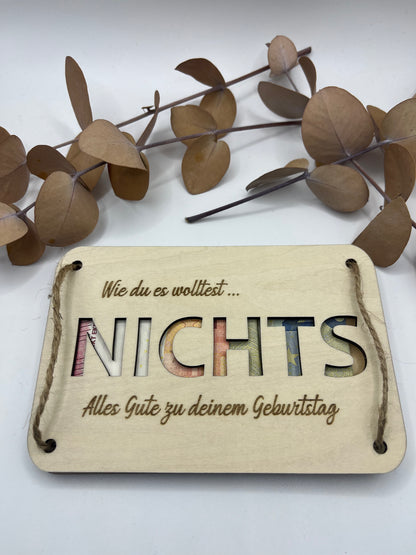 Geschenkkarte "NICHTS"