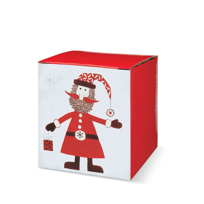 Keramikbecher 250ml mit Löffel und Weihnachtsmann-Motiv verpackt in passender Geschenkbox.
