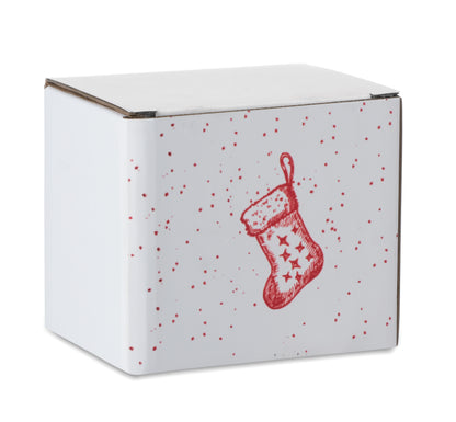 Becher aus Keramik mit saisonalem Dekor. Inkl. passender Geschenkkarton. Füllmenge: 300 ml.