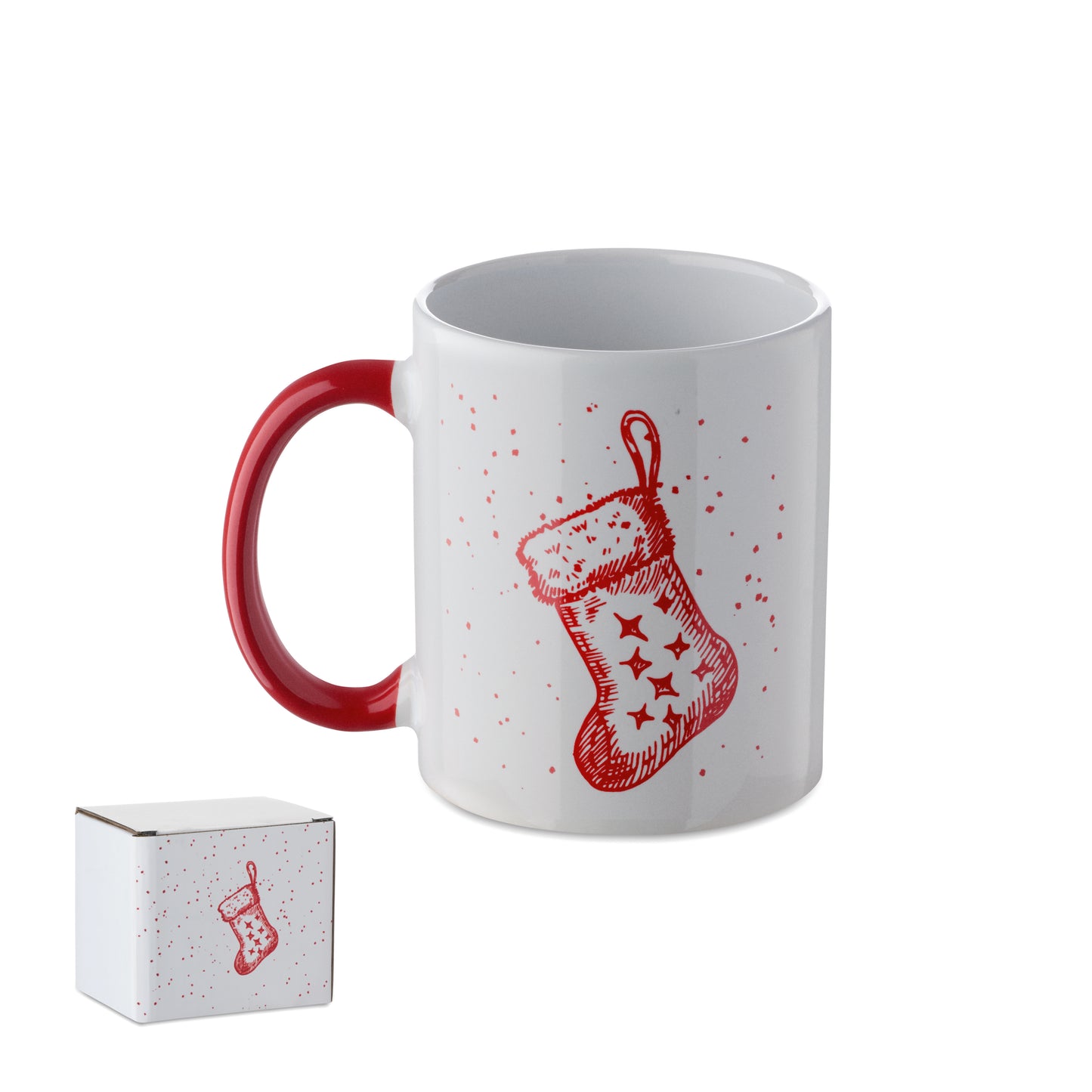 Becher aus Keramik mit saisonalem Dekor. Inkl. passender Geschenkkarton. Füllmenge: 300 ml.