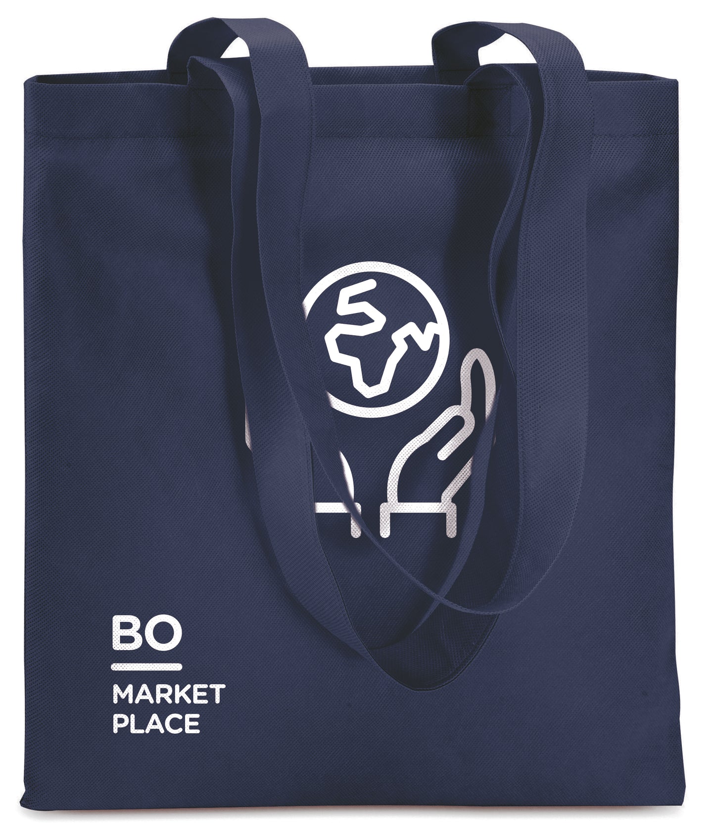 Non Woven Shopper mit langen Tragegriffen. 80 g/m².