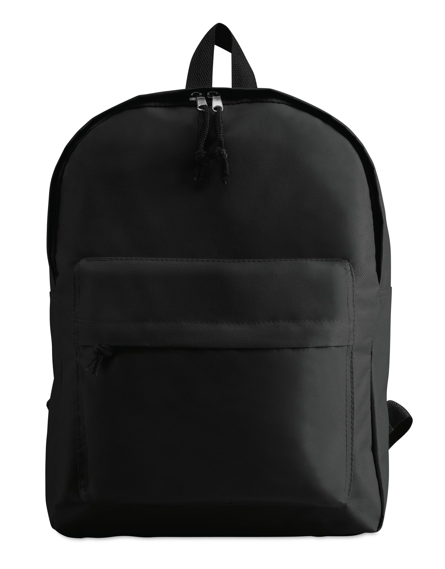 Rucksack mit Fronttasche und Reißverschluss. 600D Polyester