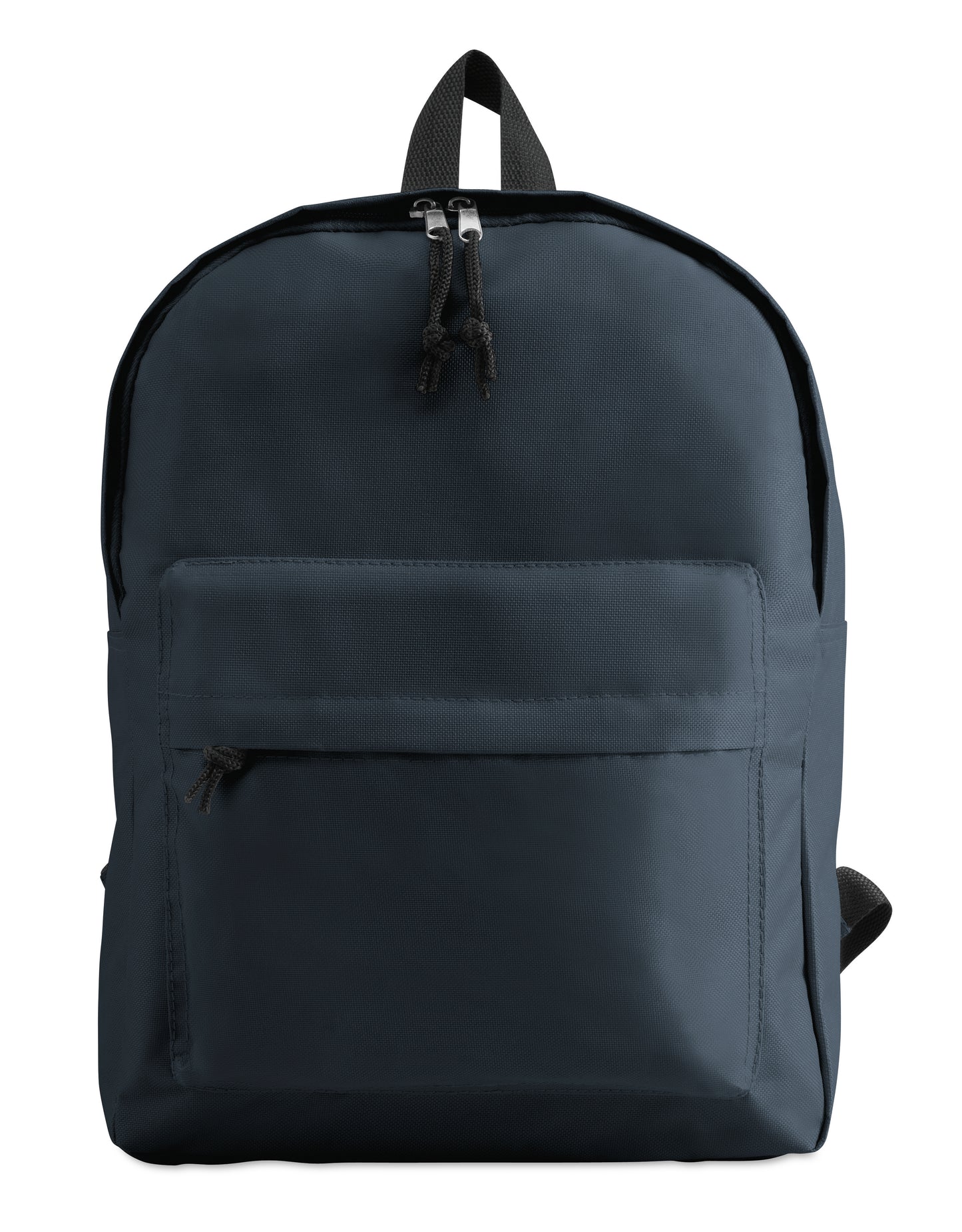 Rucksack mit Fronttasche und Reißverschluss. 600D Polyester