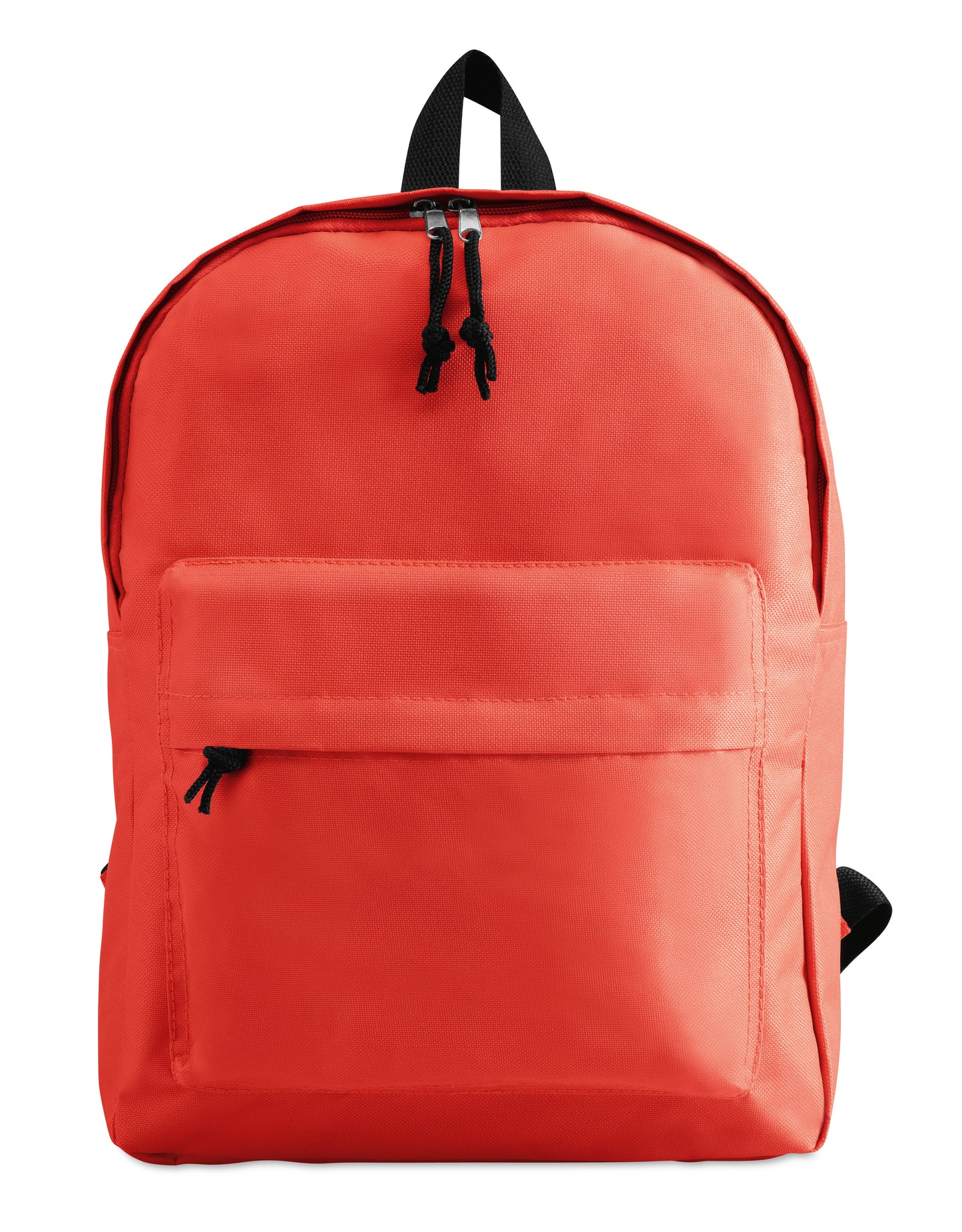 Rucksack mit Fronttasche und Reißverschluss. 600D Polyester