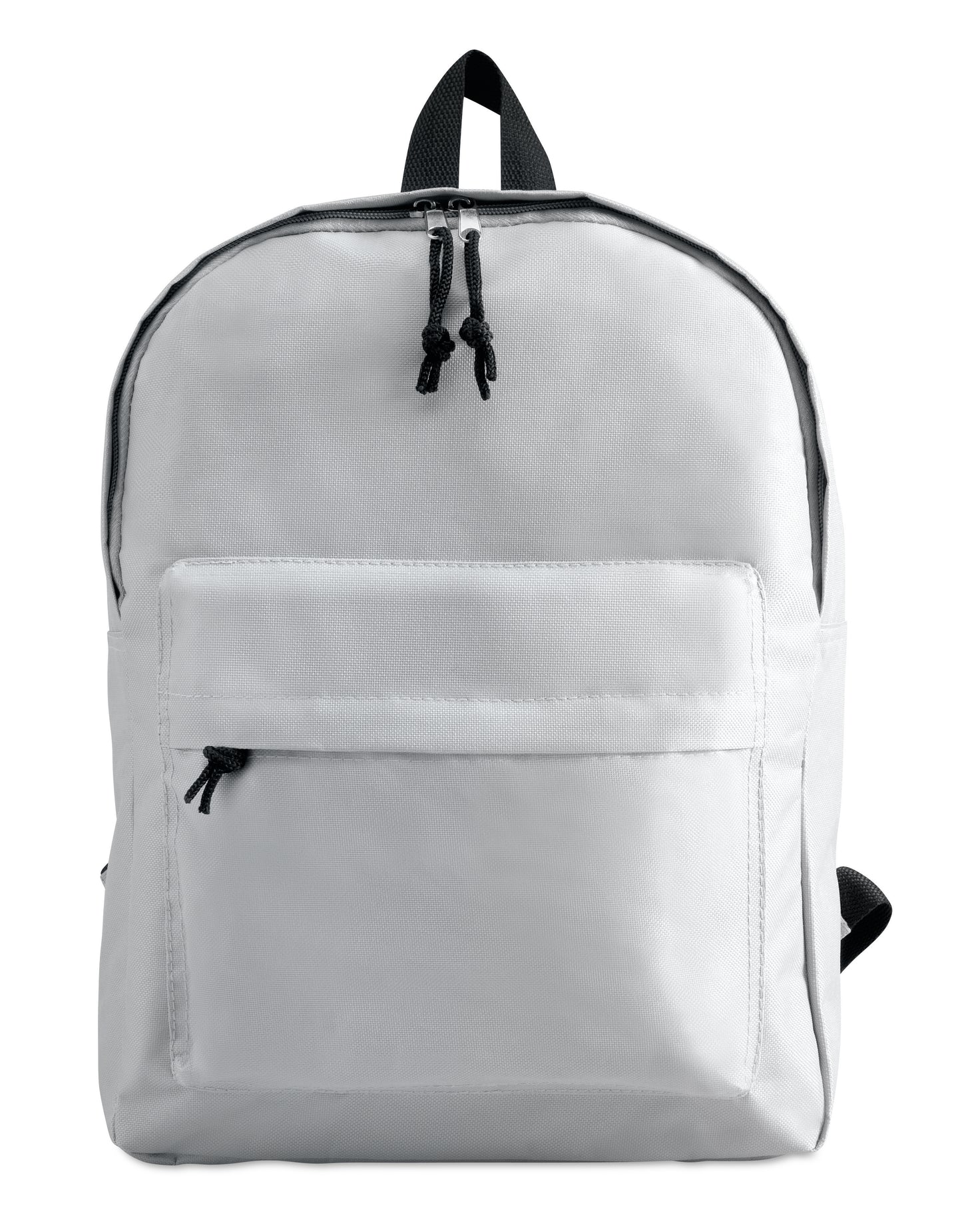 Rucksack mit Fronttasche und Reißverschluss. 600D Polyester