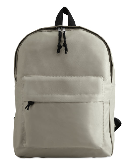 Rucksack mit Fronttasche und Reißverschluss. 600D Polyester