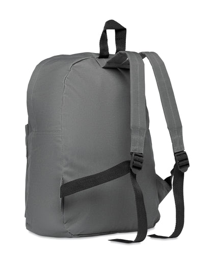 Rucksack mit Fronttasche und Reißverschluss. 600D Polyester