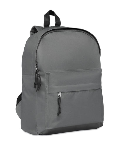 Rucksack mit Fronttasche und Reißverschluss. 600D Polyester