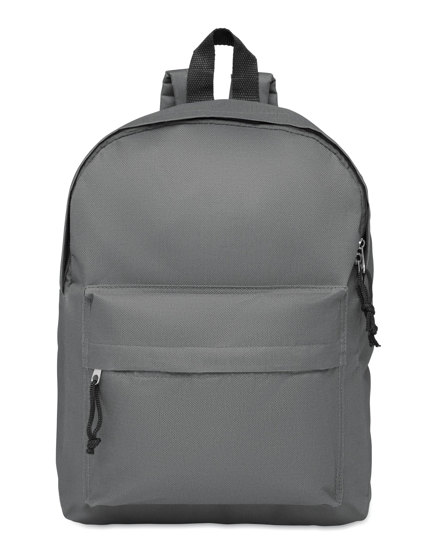 Rucksack mit Fronttasche und Reißverschluss. 600D Polyester