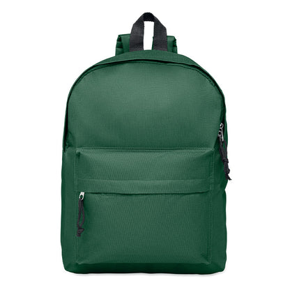Rucksack mit Fronttasche und Reißverschluss. 600D Polyester