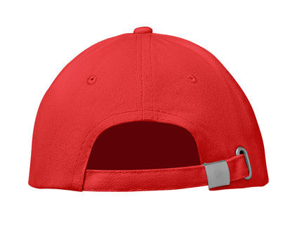 6-Panel-Baseball Cap aus gebürsteter Baumwolle 260 g/m² mit Schnalle aus Edelstahl. Größe