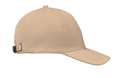 6-Panel-Baseball Cap aus gebürsteter Baumwolle 260 g/m² mit Schnalle aus Edelstahl. Größe