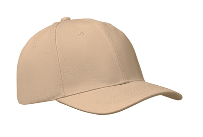 6-Panel-Baseball Cap aus gebürsteter Baumwolle 260 g/m² mit Schnalle aus Edelstahl. Größe