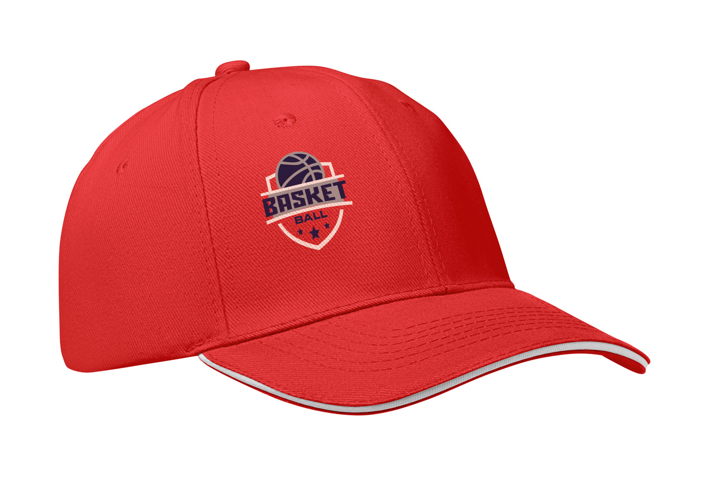 6-Panel-Baseball Cap aus gebürsteter Baumwolle 260 g/m² mit Schnalle aus Edelstahl. Größe