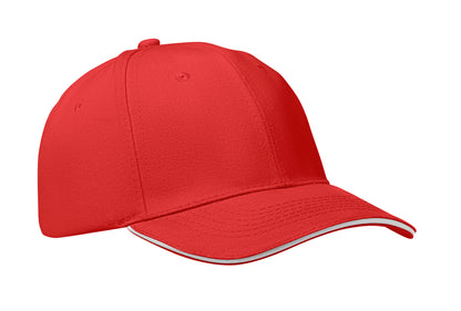 6-Panel-Baseball Cap aus gebürsteter Baumwolle 260 g/m² mit Schnalle aus Edelstahl. Größe