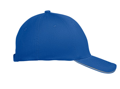 6-Panel-Baseball Cap aus gebürsteter Baumwolle 260 g/m² mit Schnalle aus Edelstahl. Größe