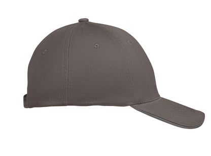 6-Panel-Baseball Cap aus gebürsteter Baumwolle 260 g/m² mit Schnalle aus Edelstahl. Größe