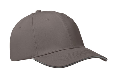 6-Panel-Baseball Cap aus gebürsteter Baumwolle 260 g/m² mit Schnalle aus Edelstahl. Größe