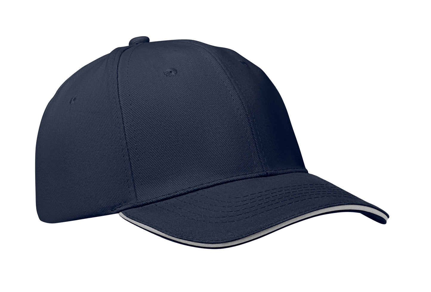 6-Panel-Baseball Cap aus gebürsteter Baumwolle 260 g/m² mit Schnalle aus Edelstahl. Größe