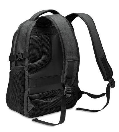 15'' Laptop-Rucksack aus 600D RPET Polyester. 3 Außenfächer mit Reißverschluss vollständig gepolstert