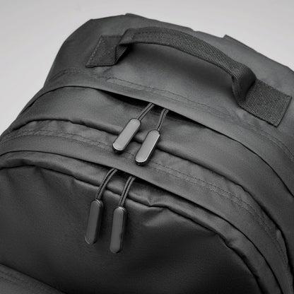 15'' Laptop-Rucksack aus 300D RPET-Polyester. Mit 2 großen Reißverschlussfächern Taschen mit 2fach