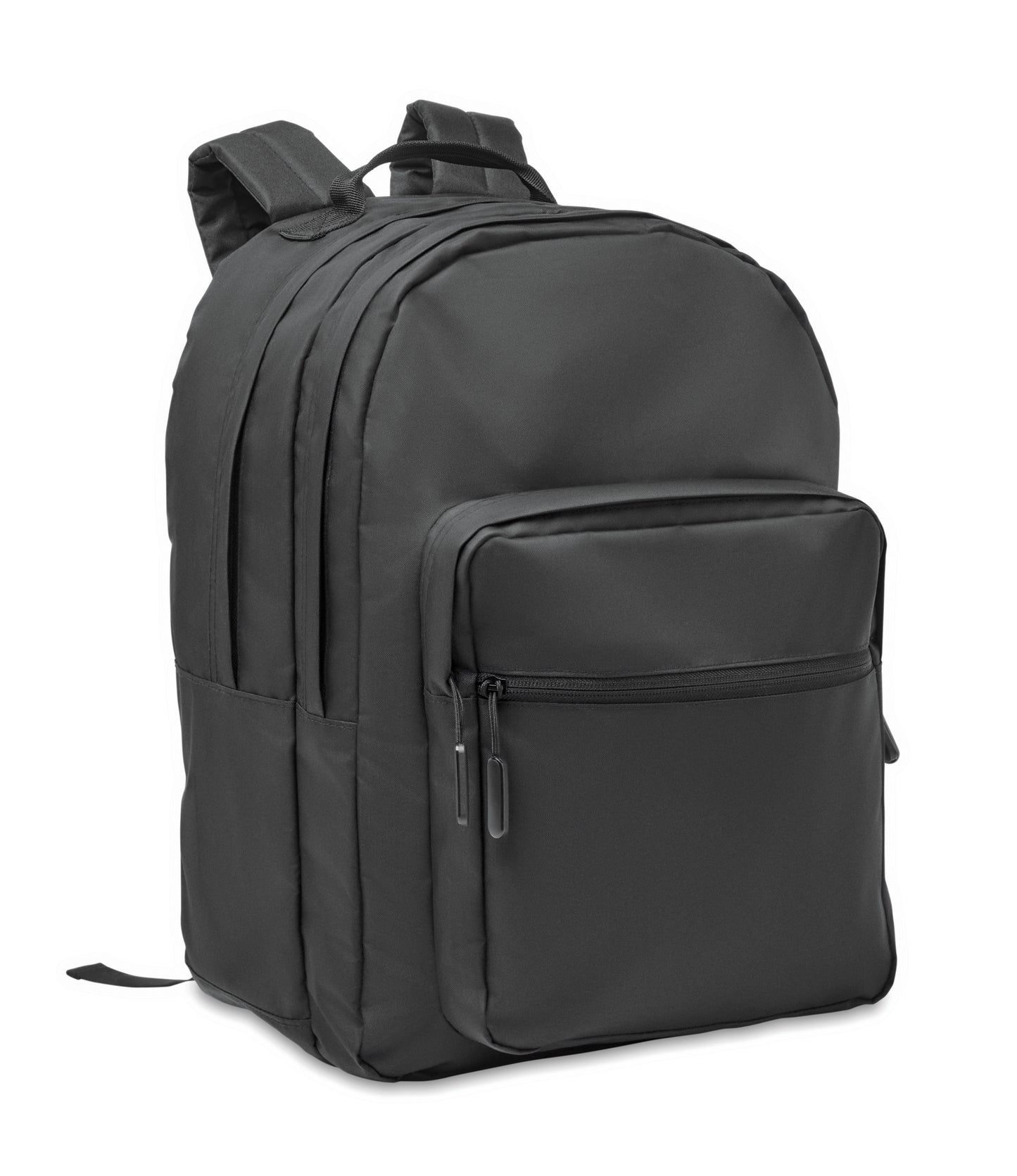15'' Laptop-Rucksack aus 300D RPET-Polyester. Mit 2 großen Reißverschlussfächern Taschen mit 2fach