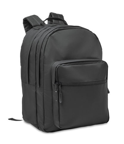 15'' Laptop-Rucksack aus 300D RPET-Polyester. Mit 2 großen Reißverschlussfächern Taschen mit 2fach