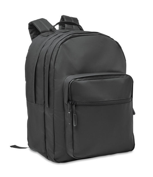 15'' Laptop-Rucksack aus 300D RPET-Polyester. Mit 2 großen Reißverschlussfächern Taschen mit 2fach