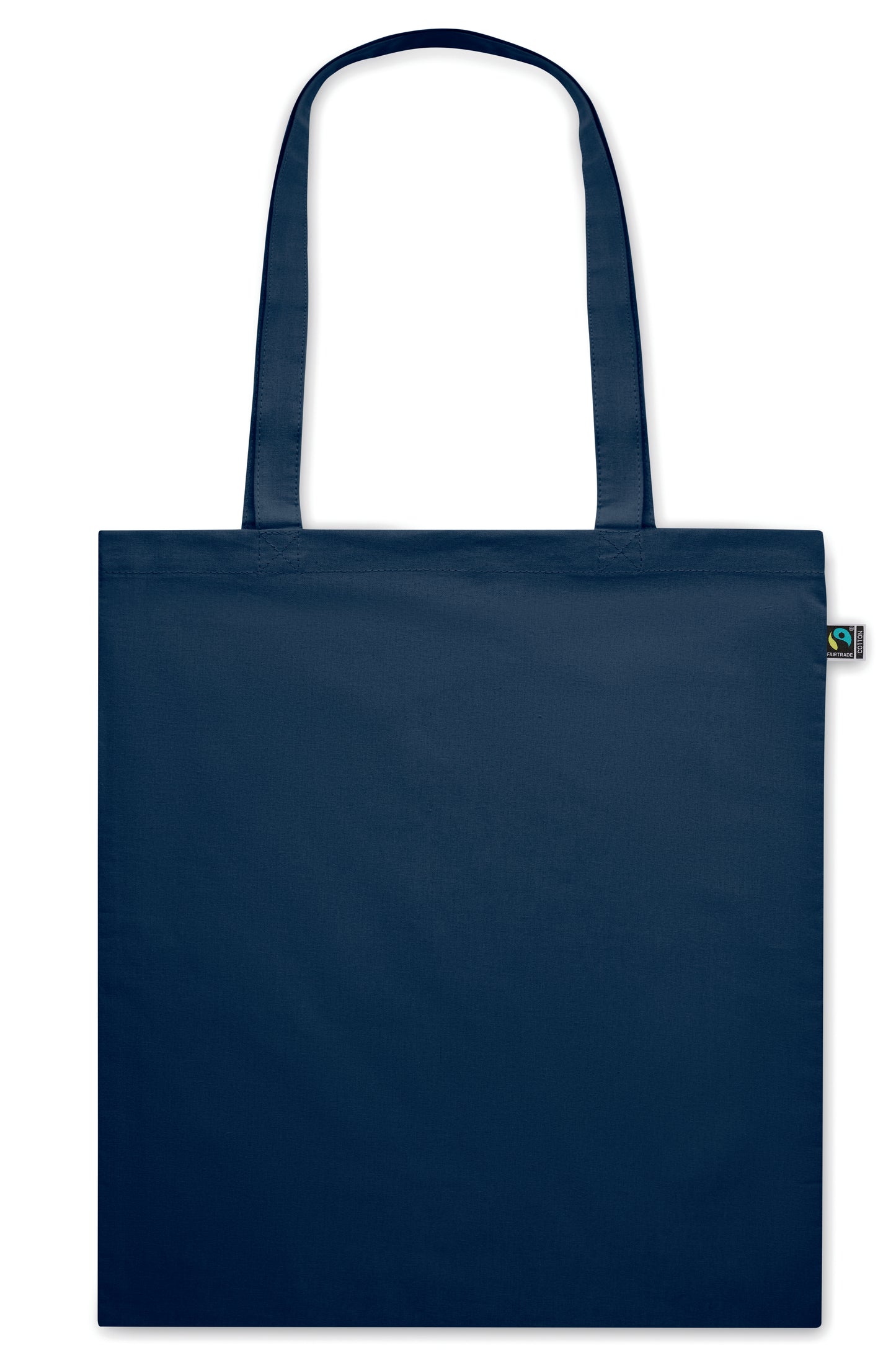 Einkaufstasche aus eingefärbter Fairtrade-Baumwolle. Lange Tragegriffe. 140g/m².