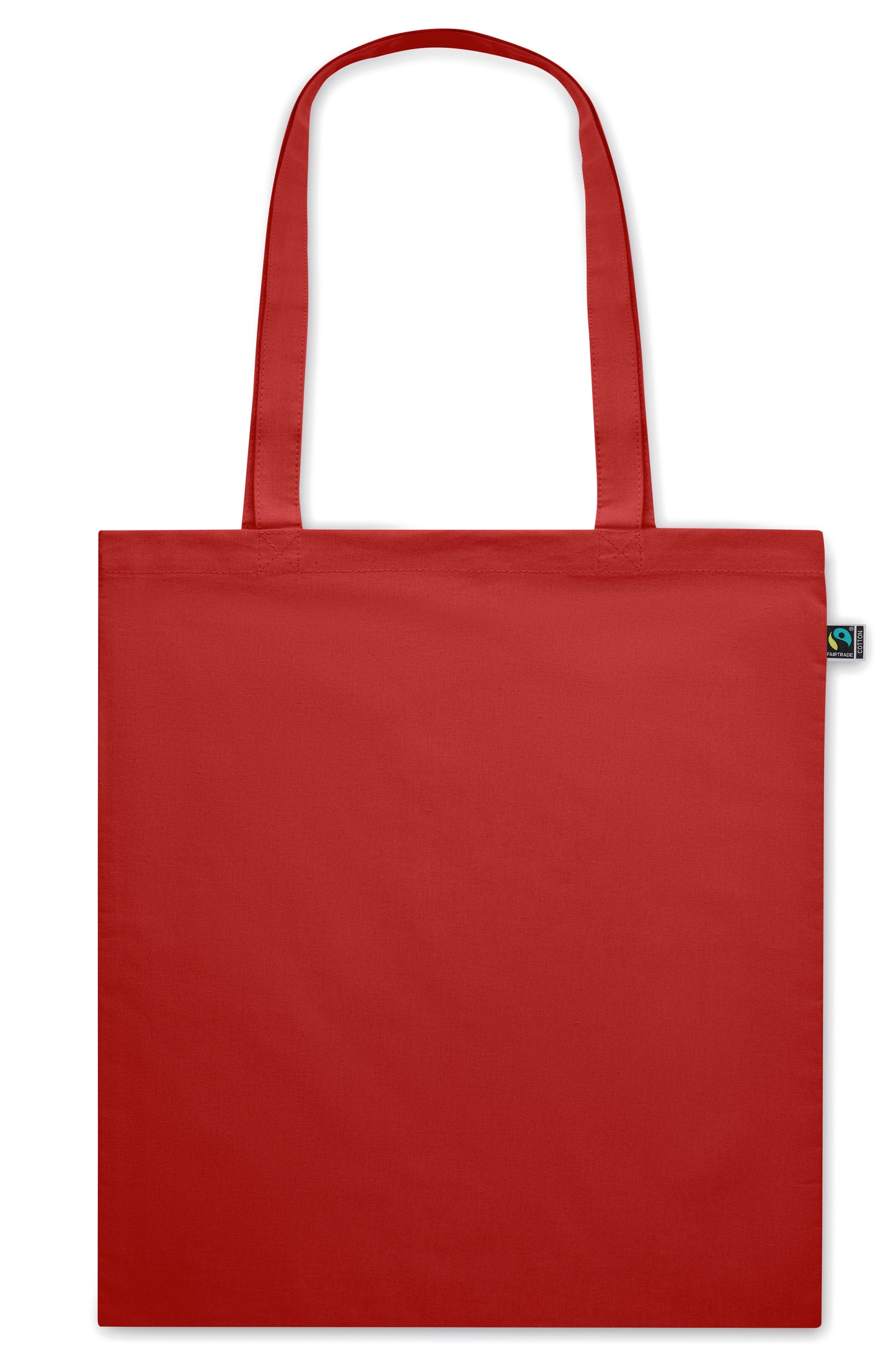 Einkaufstasche aus eingefärbter Fairtrade-Baumwolle. Lange Tragegriffe. 140g/m².