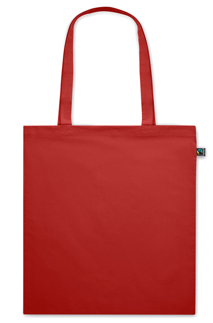 Einkaufstasche aus eingefärbter Fairtrade-Baumwolle. Lange Tragegriffe. 140g/m².