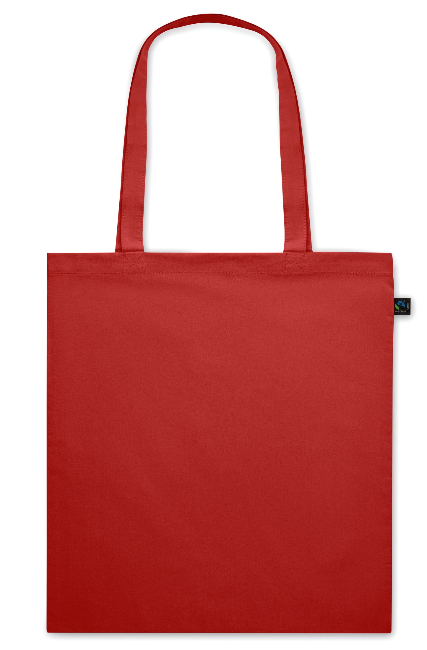 Einkaufstasche aus eingefärbter Fairtrade-Baumwolle. Lange Tragegriffe. 140g/m².