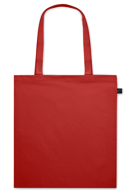 Einkaufstasche aus eingefärbter Fairtrade-Baumwolle. Lange Tragegriffe. 140g/m².