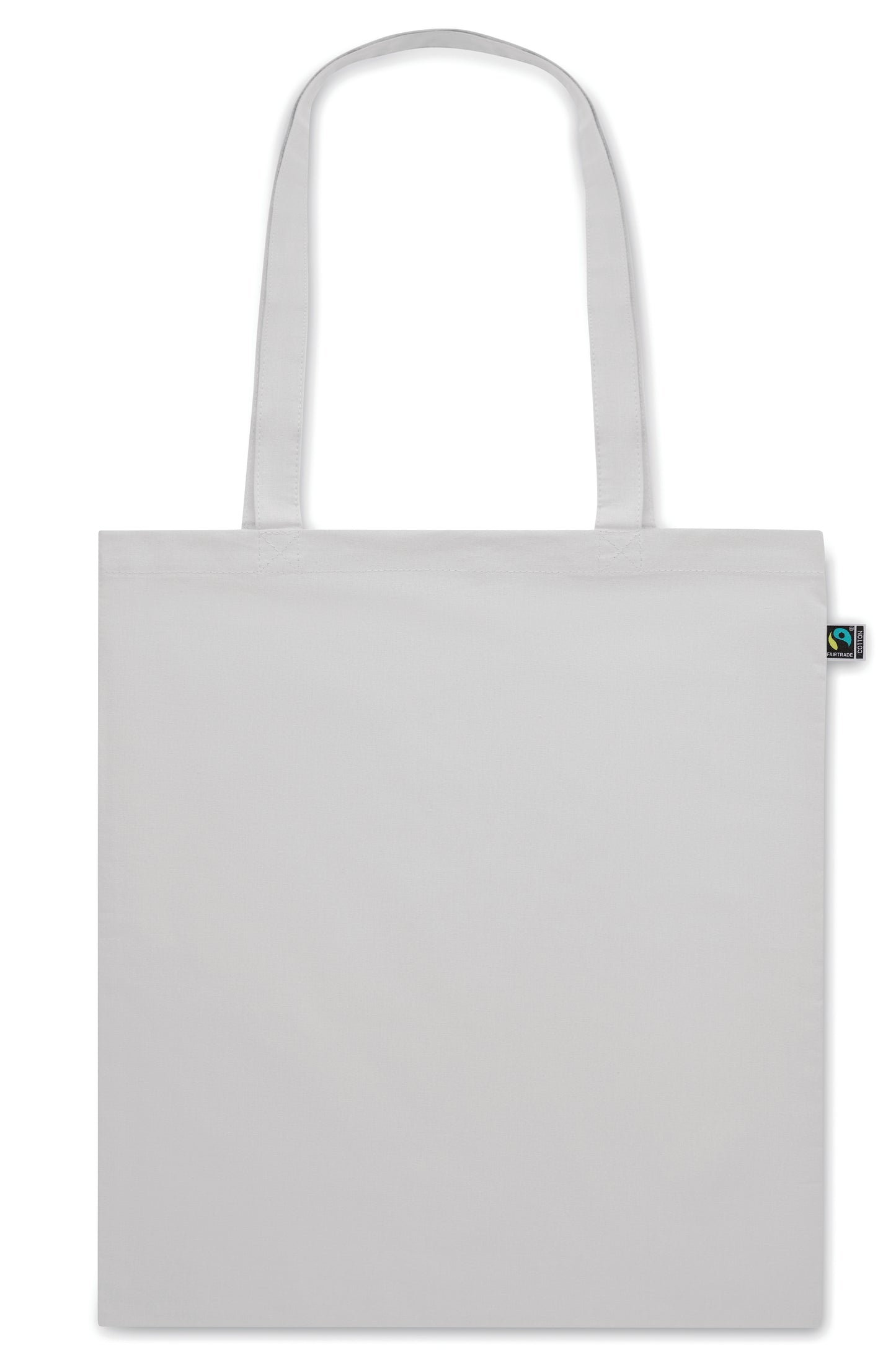 Einkaufstasche aus eingefärbter Fairtrade-Baumwolle. Lange Tragegriffe. 140g/m².